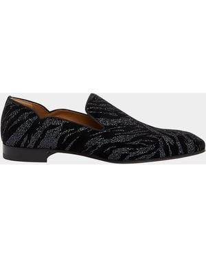 Christian Louboutin Dandy Chick Orlato Velour Loafers - Black