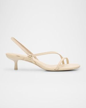 Jonathan Simkhai Cedonia Logo Strappy Leather Sandal - Metallic