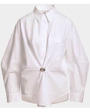 Essentiel Antwerp Kreative Oversized Button-Front Shirt - White