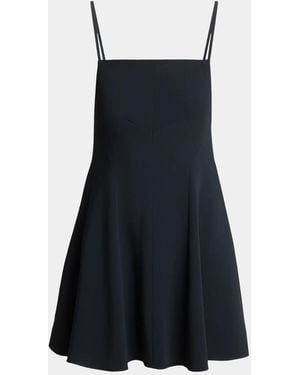 Givenchy Sliced Neck Sleeveless Mini Swing Dress - Black