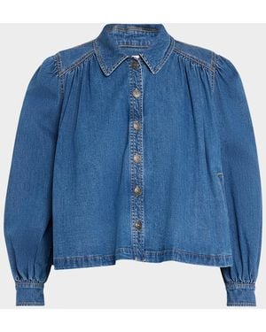 Cinq À Sept Lyla Denim Swing Jacket - Blue