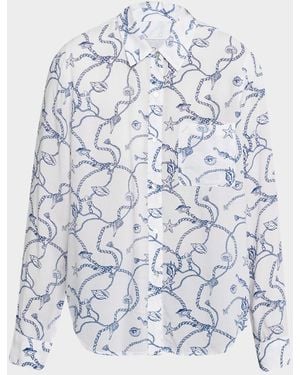 Rails Josephine Nautical Button-Front Shirt - White
