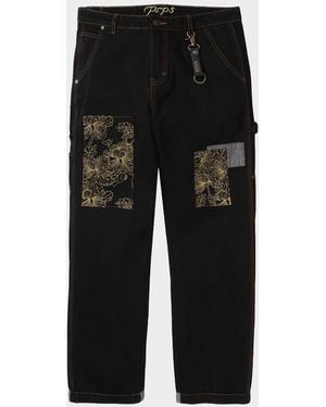 PRPS Okinawa Embroidered Carpenter Pants - Black