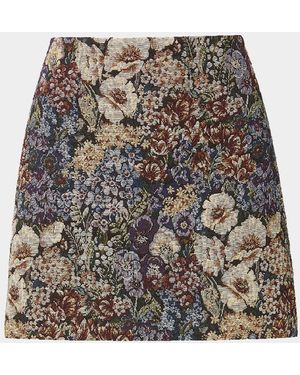 Veronica Beard Ohemia Floral Jacquard Mini Skirt - Multicolor