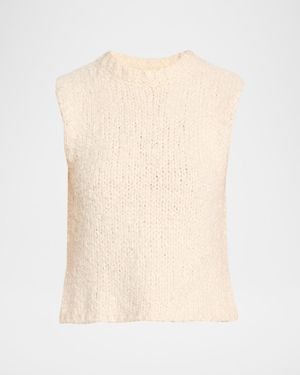 Adam Lippes Gwen Brushed Silk Knit Sleeveless Top - Natural