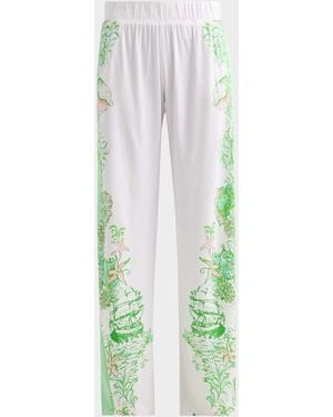 Lilly Pulitzer Bal Harbour Printed Wide-Leg Pants - White