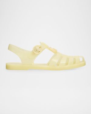 Gucci Gg Glossy Jelly Fisherman Sandals - Metallic