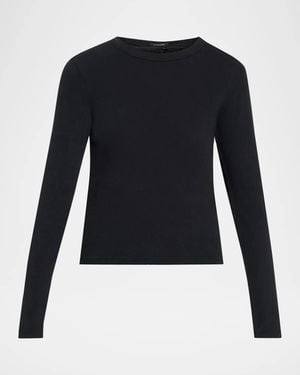 Mother The Long-Sleeve Itty Bitty Crop Tee - Blue