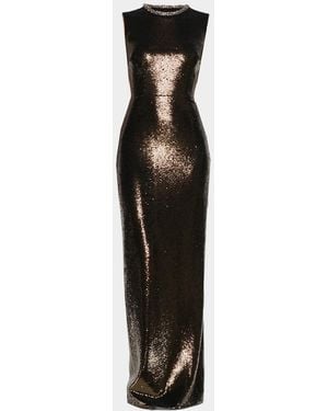 Roland Mouret Sequined Sleeveless Column Gown - Black