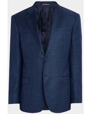 Emporio Armani G Line Melange Notch Lapel Sport Coat - Blue