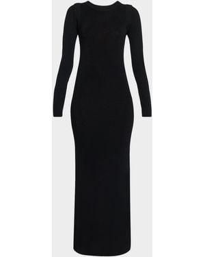 IRO Stefania Shimmer Rib Knit Maxi Sweater Dress - Black