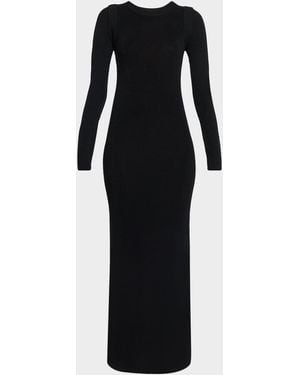 IRO Stefania Shimmer Rib Knit Maxi Sweater Dress - Black