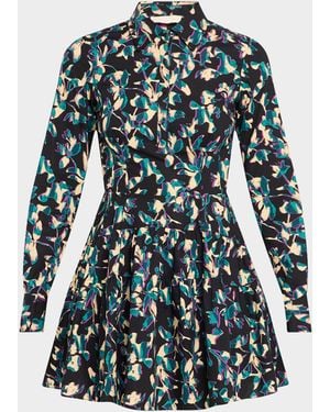 Ulla Johnson Nanette Long-Sleeve Mini Shirtdress - Blue