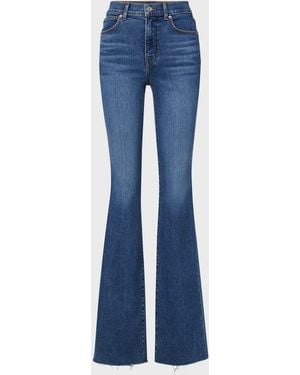 Veronica Beard Cameron Bootcut Raw Hem Jeans - Blue