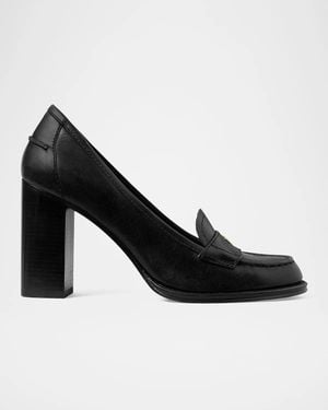 Tory Burch 85Mm Vintage Heeled Leather Loafers - Black