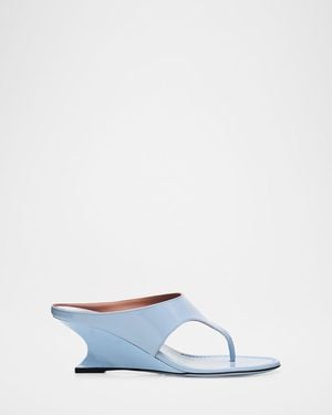 Paris Texas Nina Patent Leather Thong Mule Sandals - White