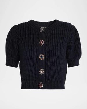 Cinq À Sept Rita Baroque Embellished Cardigan - Blue