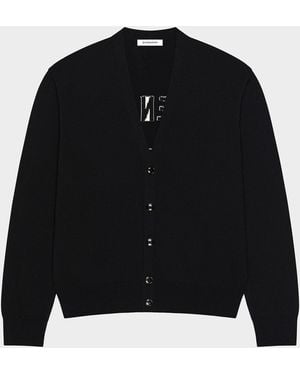 Givenchy Apos;S Couture Seam Knit Back-Logo Cardigan - Black