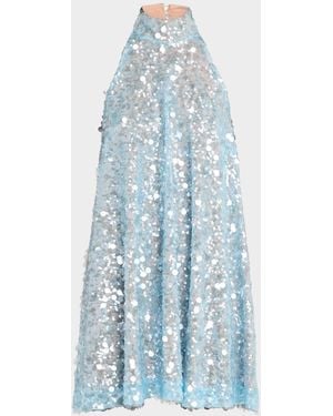 HELSI Megan Backless Sequin Halter Mini Dress - Blue