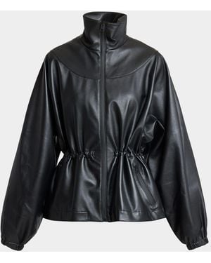 Givenchy Leather Drawstring Tracksuit Jacket - Black