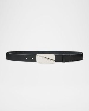 Ralph Lauren Engraved Buckle Leather Belt - Black