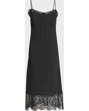 Simone Rocha Lace-Trim Slip Dress - Black