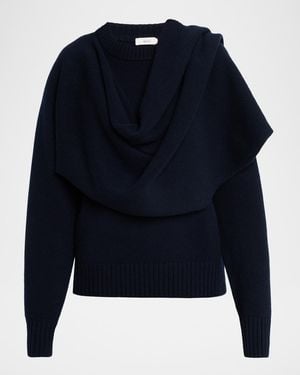 A.L.C. Davin Draped Wool Sweater - Blue