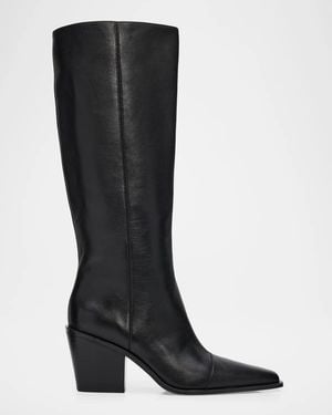Rag & Bone 75Mm Newbury Leather Knee-High Boots - Black