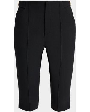 Chloé Pintuck Skinny-Leg Capri Pants - Black