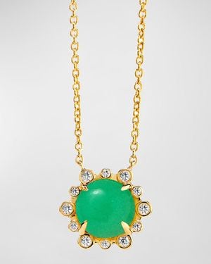 Syna 18K Gemstone And Champagne Diamond Pendant Necklace - White