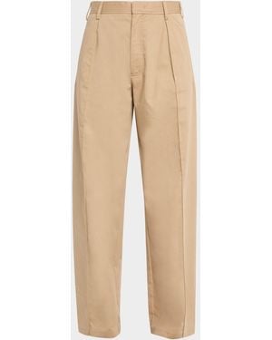 Co. Tton Twill Straight-Leg Utility Pants - Natural