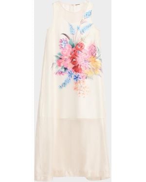 Tahari Alexis Sleeveless Floral-Print Maxi Dress - Pink