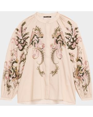 Kobi Halperin Heidi Sequin Floral-Print Blouse - Natural