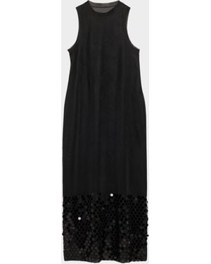 Zankov Molly Sequined-Hem Mesh Maxi Dress - Black