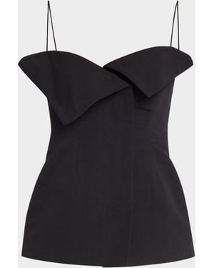 FFORME Sola Cotton-Silk Bustier Top - Black