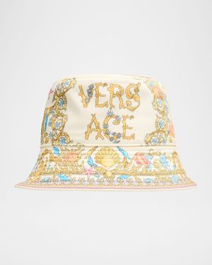 Versace Underwater Baroque Print Twill Bucket Hat - Metallic