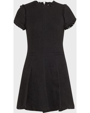 Cinq À Sept Nova Cotton Boucle Pleated Mini Dress - White