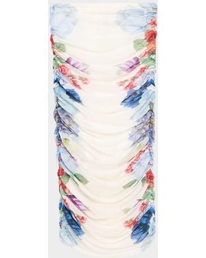Alice + Olivia Kennah Ruched Midi Skirt - Blue