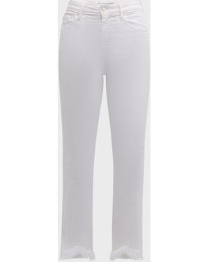 Jonathan Simkhai River High-Rise Straight-Leg Frayed Denim Jeans - White
