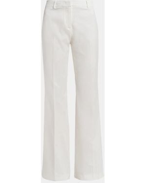 Etro Paisley Cotton Jacquard Flare Pants - White