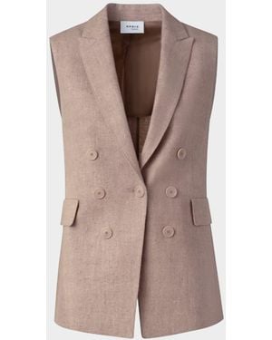 Akris Punto Double-Breasted Sleeveless Blazer - Brown