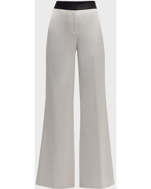 Emanuel Ungaro Two-Tone Flare-Leg Satin Back Crepe Pants - Multicolor