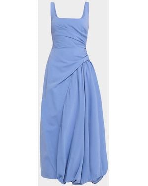 Lela Rose Faille Scoop-Neck Bubble Dress - Blue