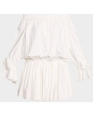 Essentiel Antwerp Cotton Off-The-Shoulder Mini Dress - Natural