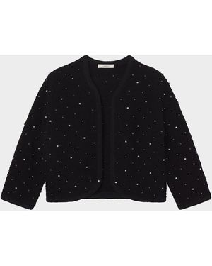 FRAME The Embellished Knit Jacket - Black