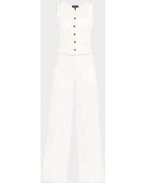 Rag & Bone Marianna Wide-Leg Ponte Jumpsuit - White