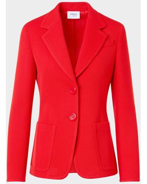 Akris Punto Wool Gabardine Single-Breasted Blazer - Red