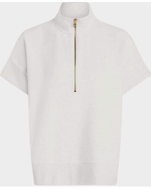 Varley Ritchie Short-Sleeve Half-Zip Sweatshirt - White