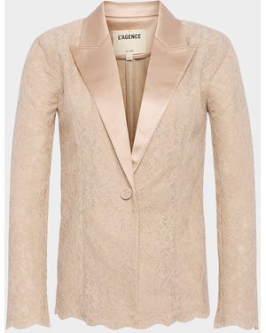 L'Agence Clementine Lace Blazer - Natural