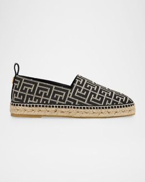 Balmain Apos;S Monogram Jacquard Espadrilles - Black
